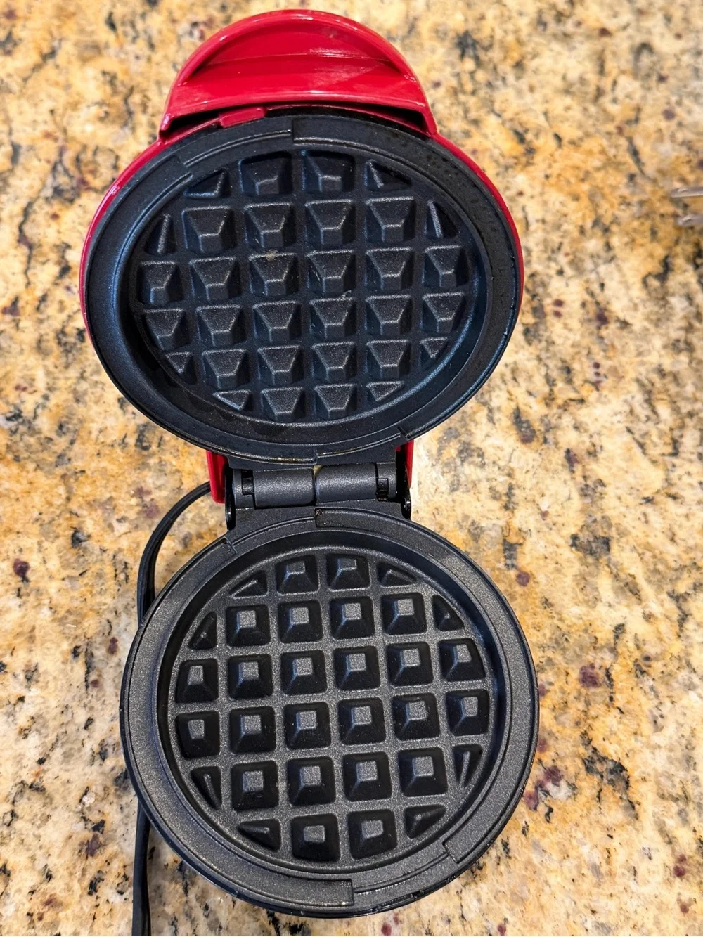 DASH Mini Waffle Maker Machine for Individuals, Paninis, 4 Inch, Red Heart